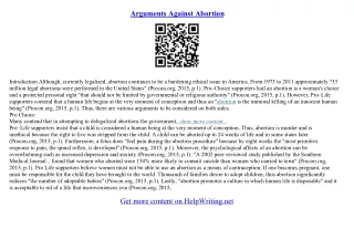anti abortion arguments essays