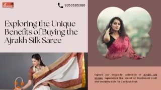 Exploring the unique benefits of Buying the Ajrakh Silk Saree | The Loom Studio