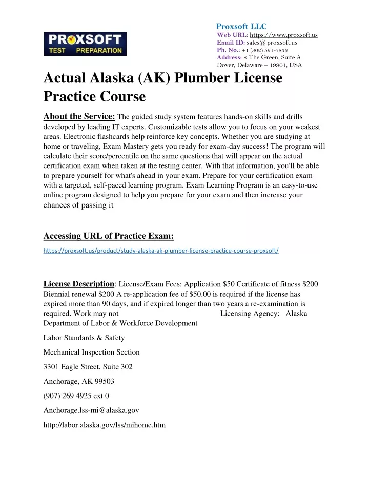 download the last version for windows Alaska plumber installer license prep class