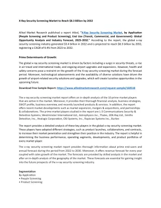 x ray security screening market to reach