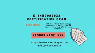 E_S4HCON2023 Certification Exam - SAP S/4HANA Consulting Expert