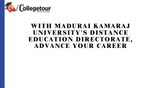 Madurai Kamaraj University's Distance Education Directorate