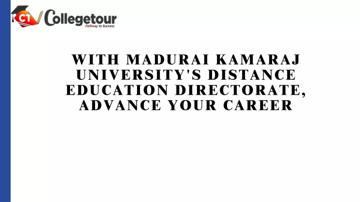 with madurai kamaraj university s distance
