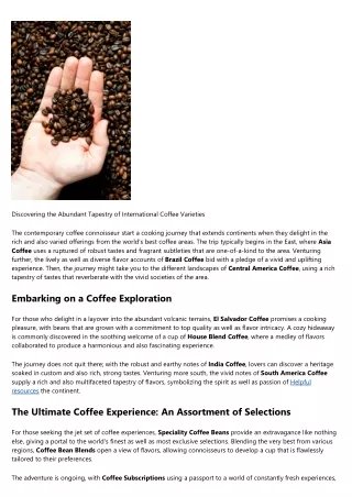 Detailed Notes on Fresh Coffee Beans