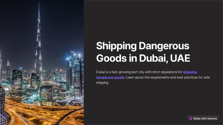 shipping dangerous goods in dubai uae