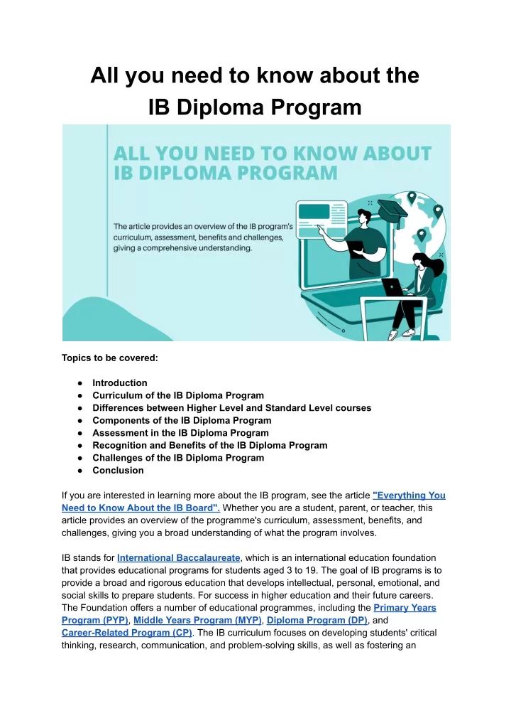 all you need to know about the ib diploma program