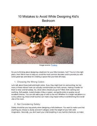 Top 10 mistakes to avoid while designing Kid's bedroom