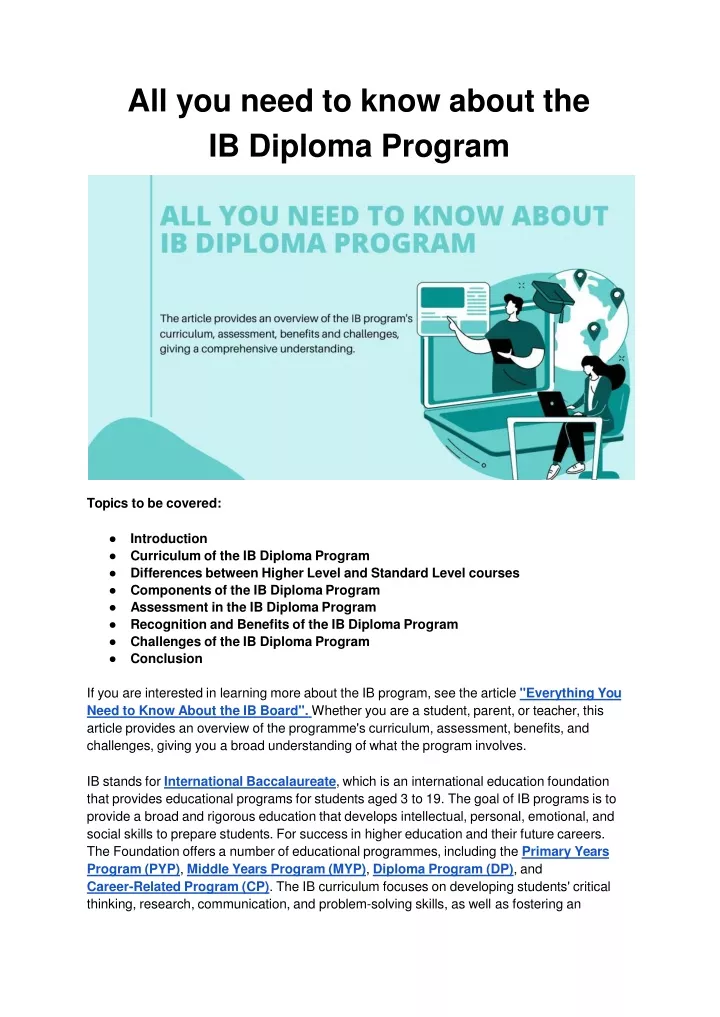 all you need to know about the ib diploma program