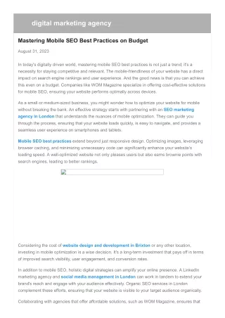 Mastering Mobile SEO Best Practices on Budget