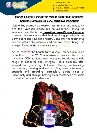 From Earth’s Core to Your Skin The Science Behind Hawaiian Lava Mineral Essence