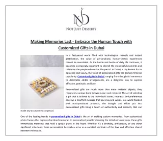Making Memories Last - Embrace the Human Touch with Customized Gifts in Dubai