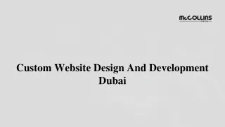 Custom Website Design And Development Dubai