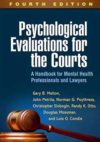 Read Ebook Pdf Psychological Evaluations for the Courts: A Handbook for Mental Health