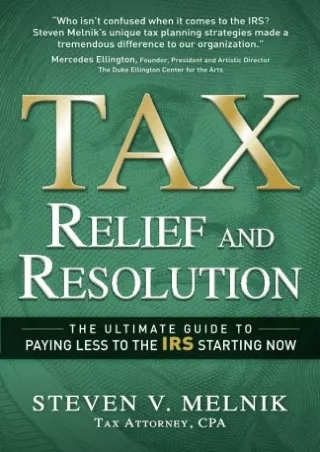 Read Ebook Pdf Tax Relief and Resolution: The Ultimate Guide to Paying Less to the IRS Starting