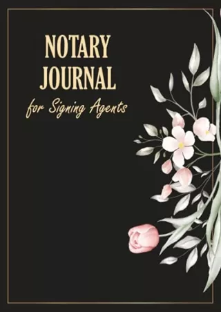 [Ebook] Notary Journal for Signing Agents: Public Notary Record Keeping Log Book to