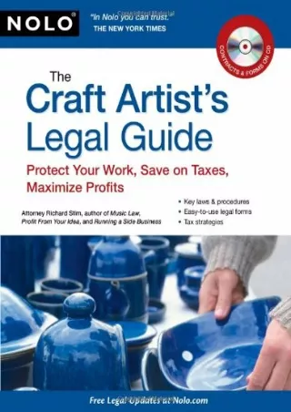 Download Book [PDF] The Craft Artist's Legal Guide: Protect Your Work, Save On Taxes, Maximize