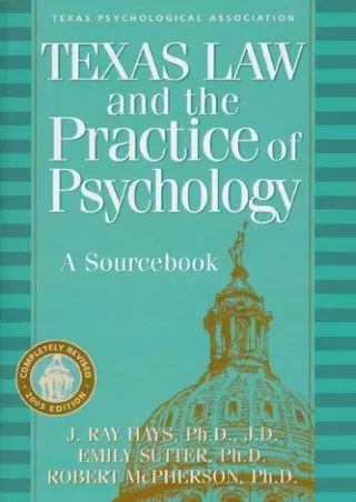 Read online  Texas Law and the Practice of Psychology: A Sourcebook