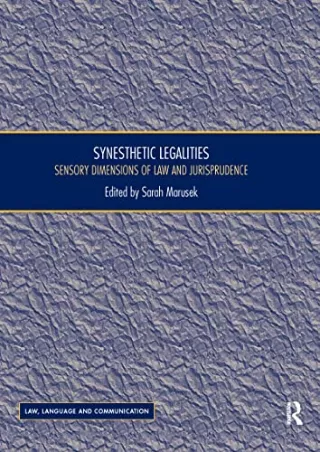 [PDF] Synesthetic Legalities (Law, Language and Communication)