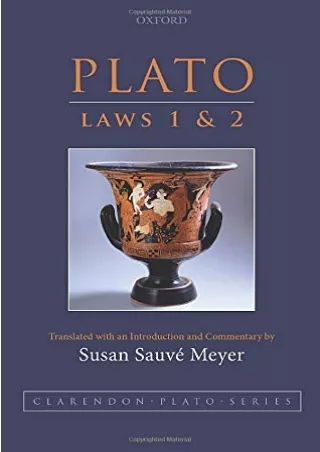 Download [PDF] Plato: Laws 1 and 2 (Clarendon Plato Series)