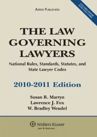 Download Book [PDF] Law Governing Lawyers: National Rules Stand Stat Codes 2010-2011