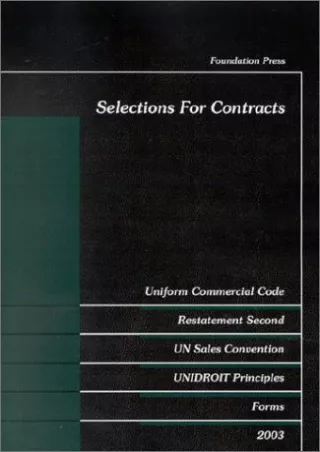 [Ebook] Selections For Contracts, 2003 (University Casebook)