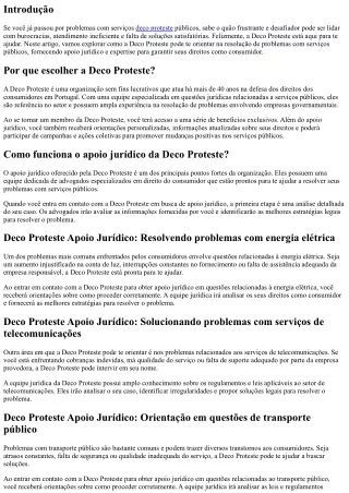 Descubra como a Deco Proteste pode te orientar na resolução de problemas com ser