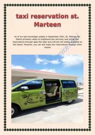 taxi reservation st. Martaxi reservationteen