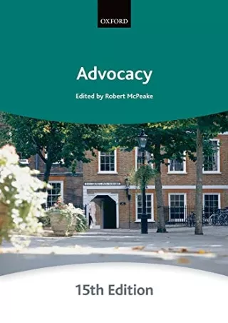 Read ebook [PDF] Advocacy