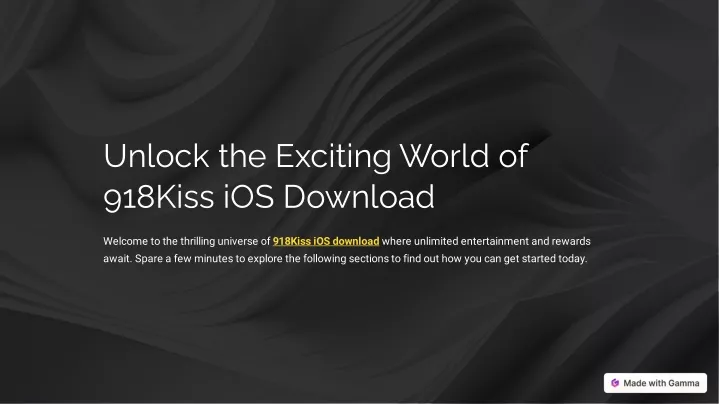 unlock the exciting world of 918kiss ios download