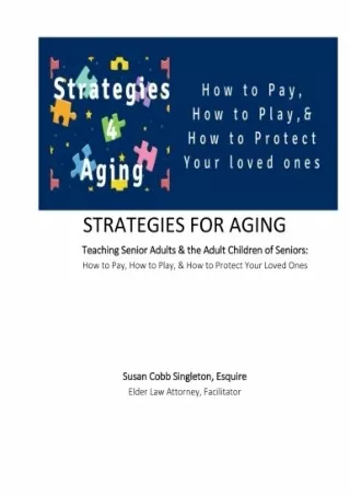 Pdf Ebook Strategies For Aging Workbook: Teaching Senior Adults & the Adult Children of