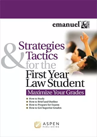 Full Pdf Strategies Tactics For the First Year Law Student (Maximize Your Grades)