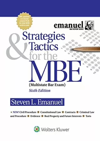 Read Book Strategies & Tactics for the MBE (Emanuel Bar Review)