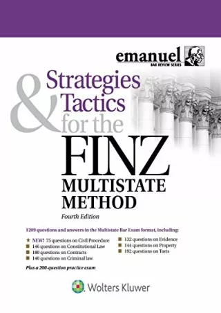 Read online  Strategies & Tactics for the FINZ Multistate Method (Emmanuel Bar Review)