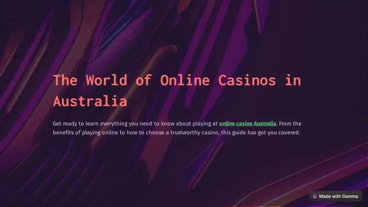 the world of online casinos in australia