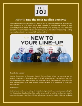 How to Buy the Best Replica Jerseys?