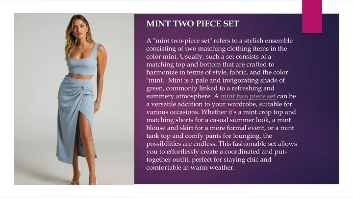 mint two piece set