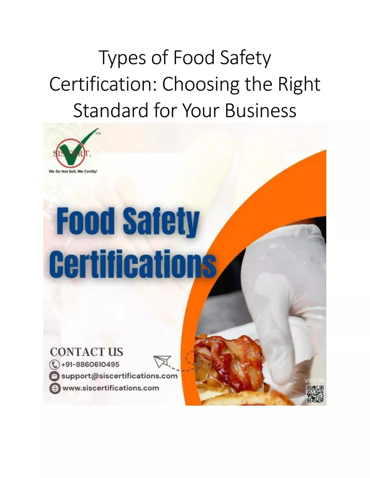 types of food safety certification choosing