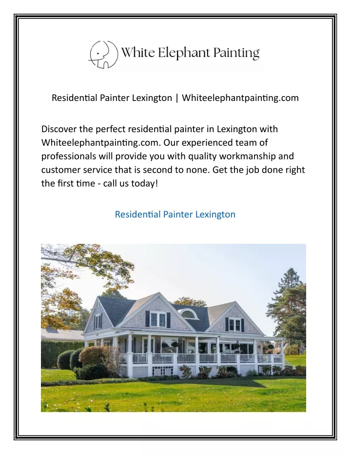 residential painter lexington