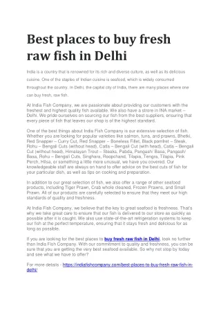 Fresh raw fish in Delhi