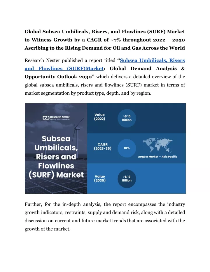 global subsea umbilicals risers and flowlines