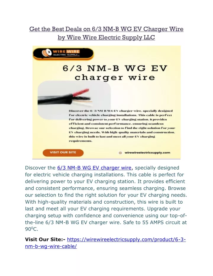 get the best deals on 6 3 nm b wg ev charger wire
