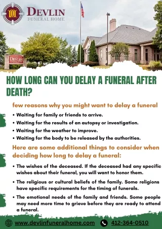 How Long After Death is Funeral | Devlin Funeral Home