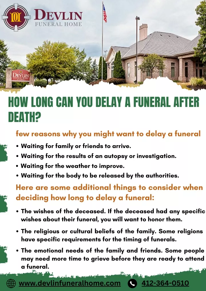 how long can you delay a funeral after death