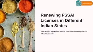 Renewing FSSAI Licenses in Different Indian States