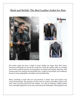 Sleek and Stylish: The Best Leather Jacket for Men