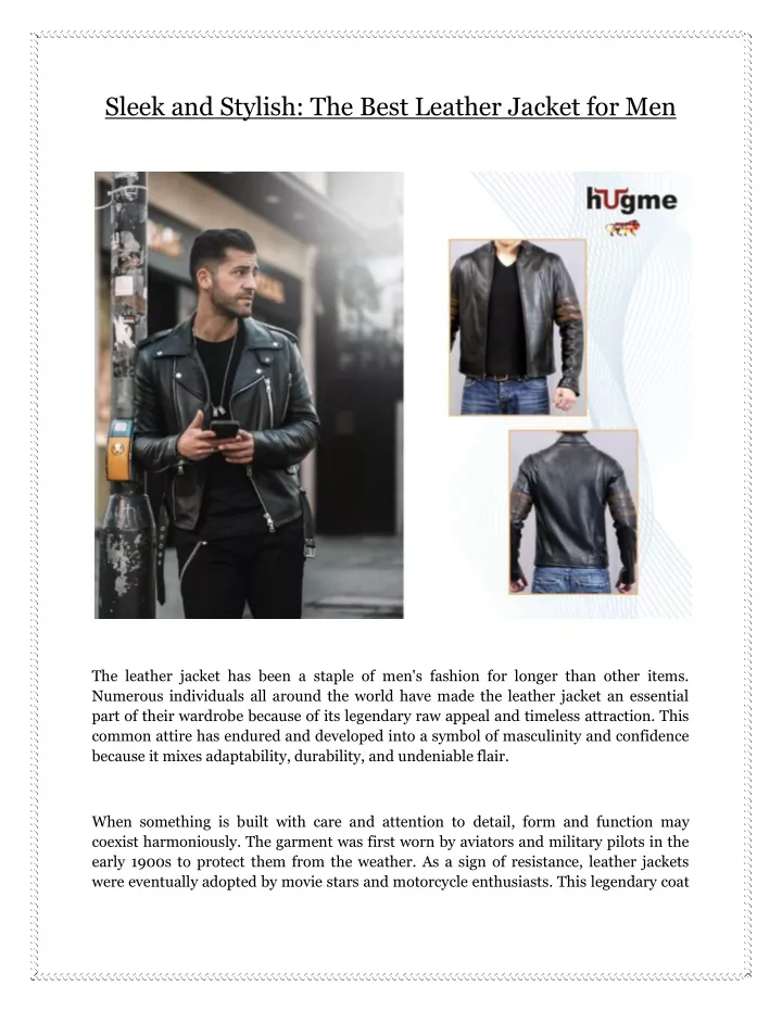 sleek and stylish the best leather jacket for men