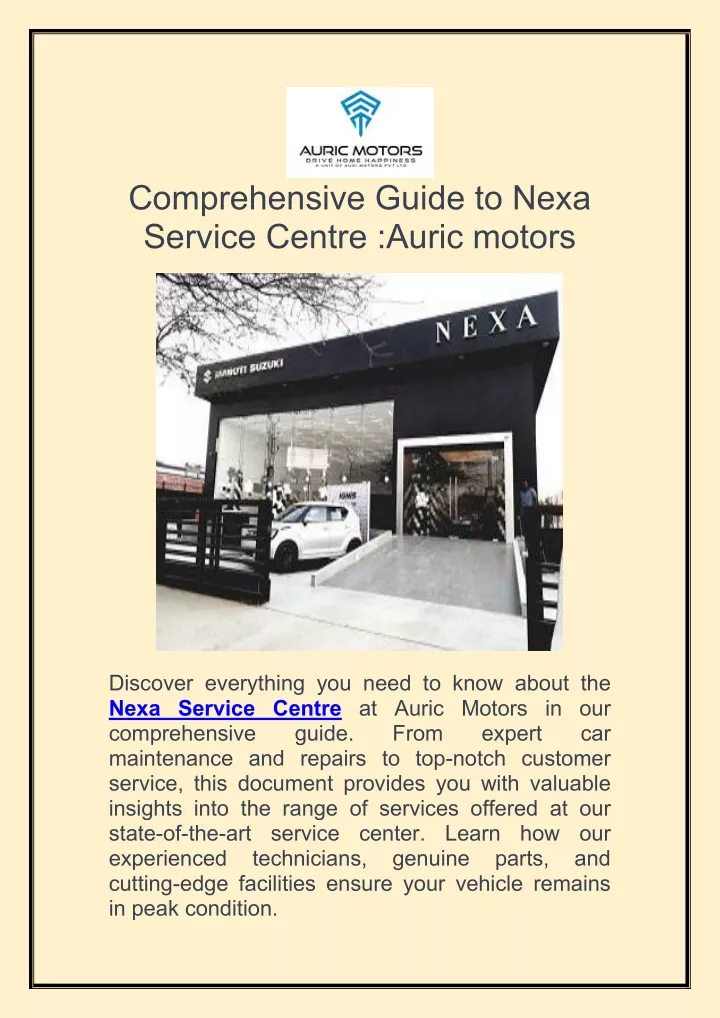 comprehensive guide to nexa service centre auric