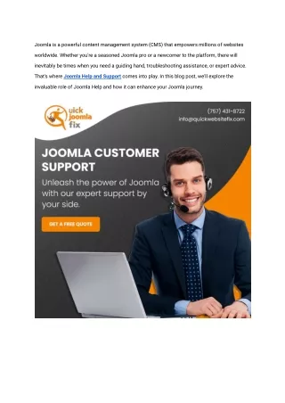 Joomla Help and Support: Your Lifeline in Website Management