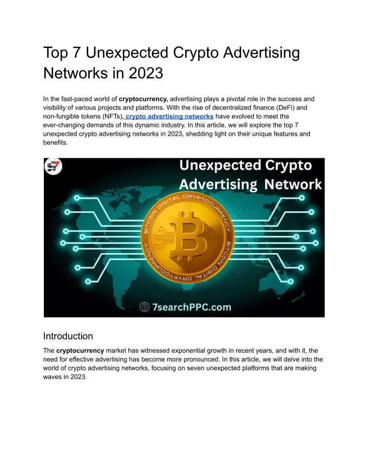 top 7 unexpected crypto advertising networks