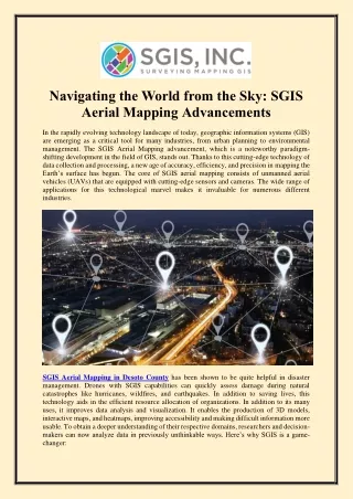 navigating the world from the sky sgis aerial